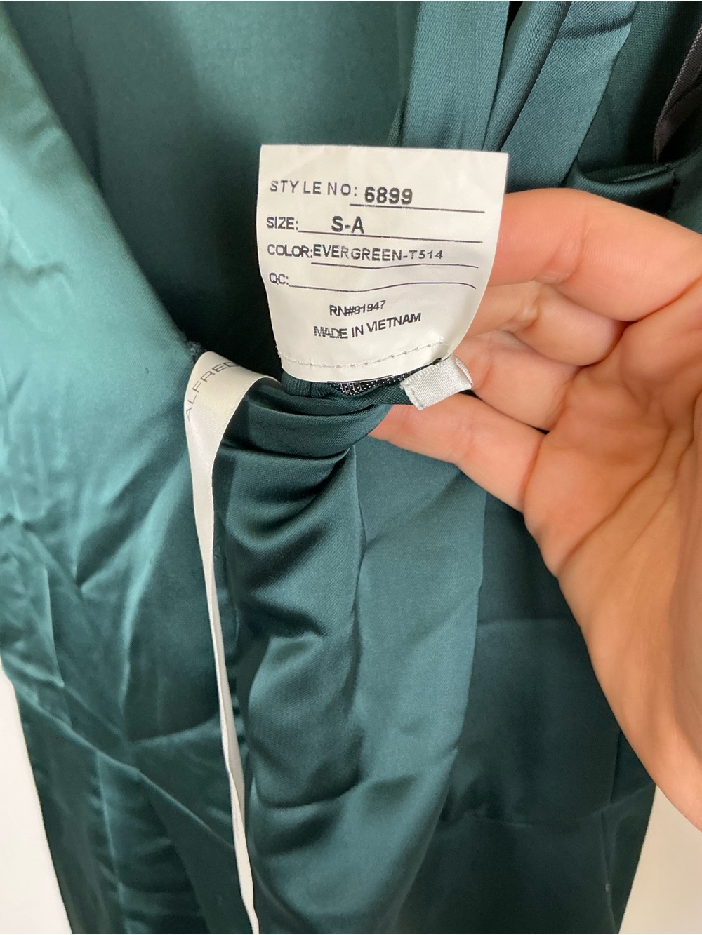 After Six Deep Evergreen Satin High Neck Cap Sleeve Maxi Dress - Picture 7 of 8
